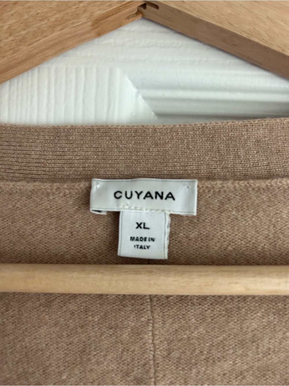 Cuyana Camel V-Neck Button Cardigan - Picture 2 of 7